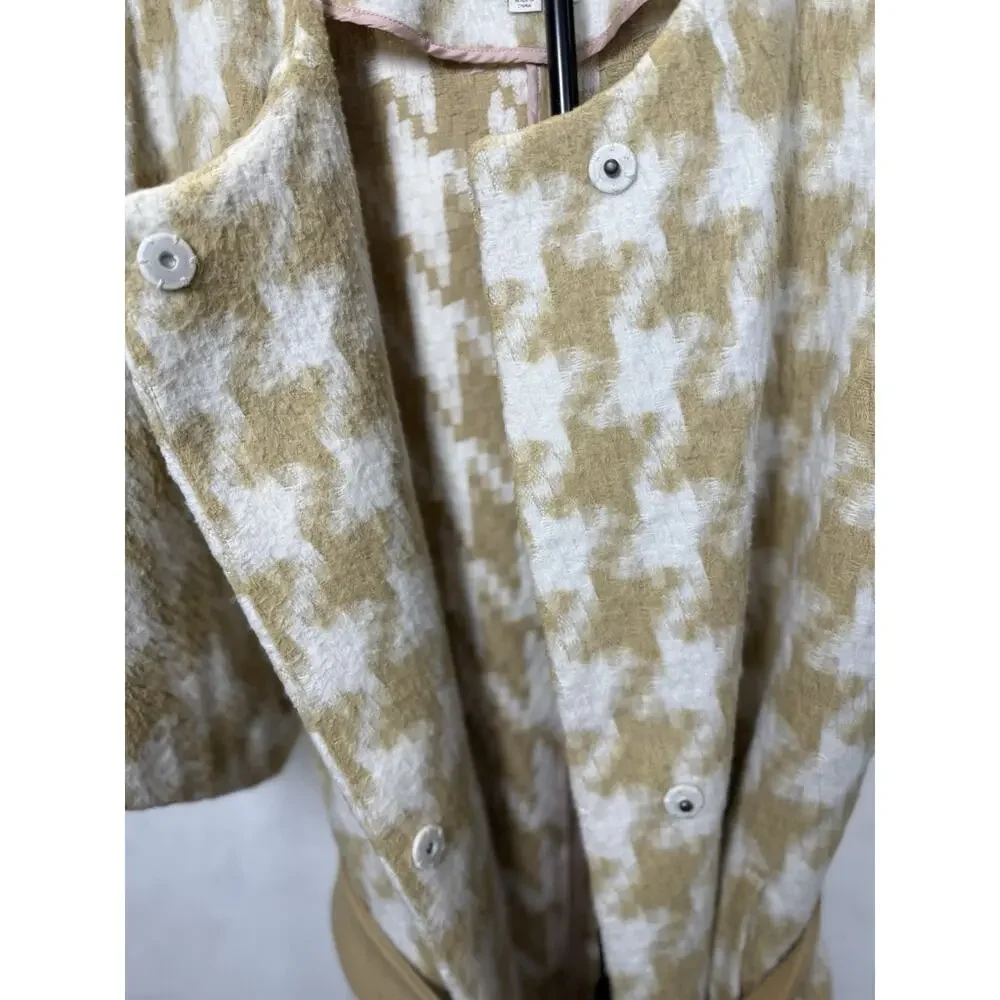 Elevenses Anthropologie Belted Jacket Women’s Sz M/L Kimono Coat Houndstooth - Picture 6 of 15